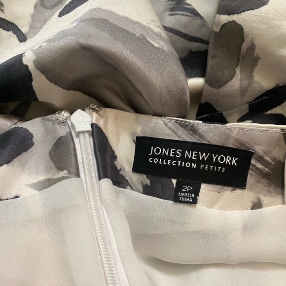 Jones New York 2P Black White Mustard Yellow Floral Skirt - Picture 3 of 5